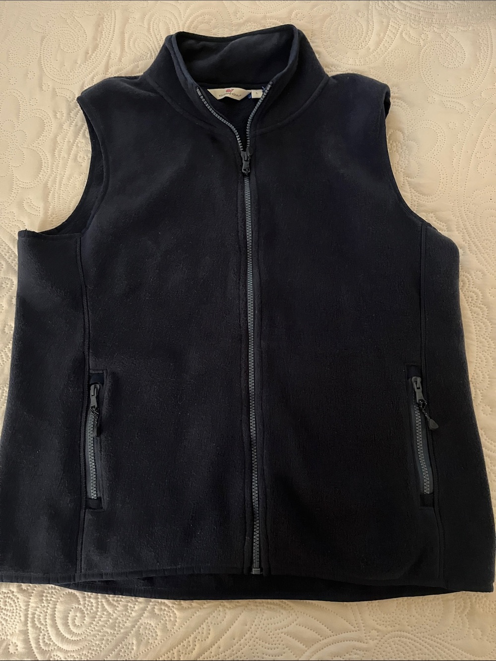 Vineyard Vines Navy Full-Zip Fleece Vest L
